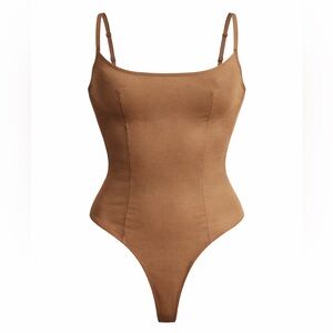 SKIMS Sheer Sculpt Low Back Thong Bodysuit Sz 3X Siena Tan NEW